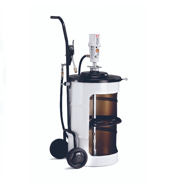 425290 SAMOA Pumpmaster 3 - 55:1 Ratio Air Operated Mobile Grease Unit for 50KG Drum c/w 2 Wheel Trolley - No Follower Plate